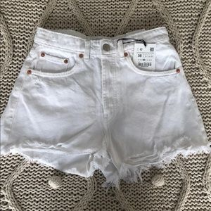 Zara white cutoff shorts